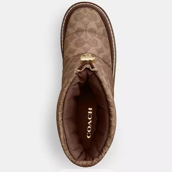 New🤎Coach Idella Boots in Brown Signature Nylon - Picture 3 of 10